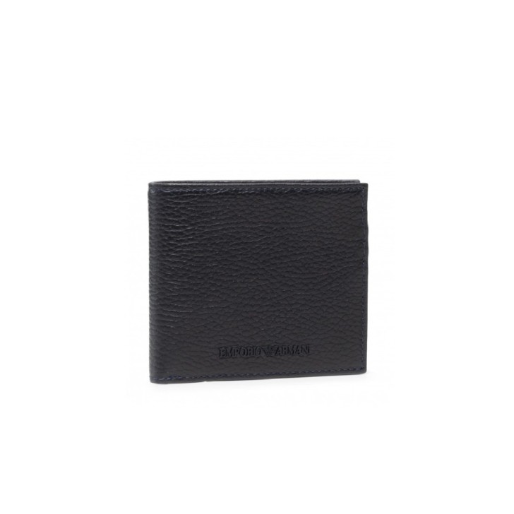 Emporio Armani Portafoglio Blu da Uomo con Logo a rilievo