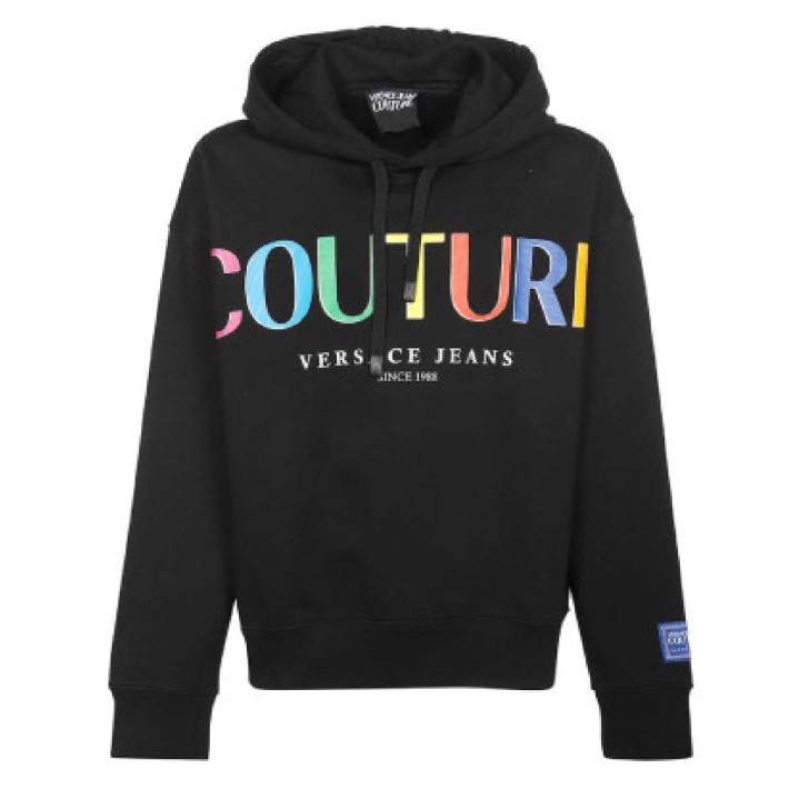 Versace Jeans Couture Felpa Nera con cappuccio da Uomo