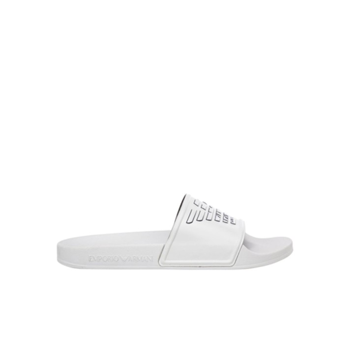 Emporio Armani Swimwear Ciabatta Bianca con Maxi logo Aquila