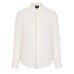 Emporio Armani Camicia Bianca in lino con logo a contrasto 