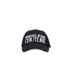 Versace Jeans Couture Cappello Nero Unisex con logo nella parte anteriore argento