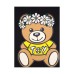 Moschino Abito nero in cotone con Teddy Bear e logo lettering
