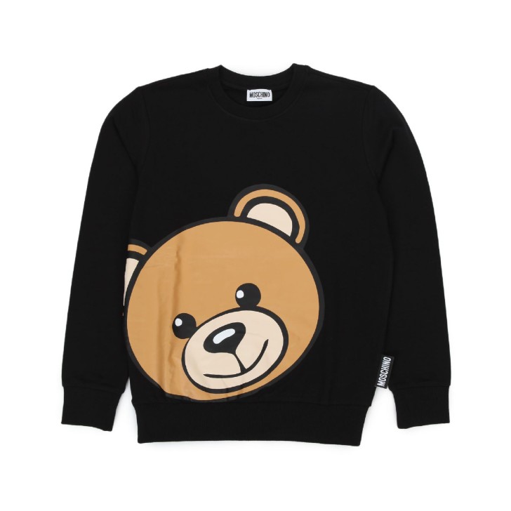 Moschino Felpa nera con maxi Teddy Bear stampato