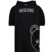 Moschino Abito nero con cappuccio e maxi Teddy Bear e logo lettering