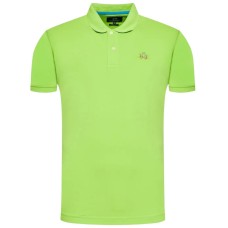 La Martina Polo da Uomo Verde Logo ricamato a contrasto