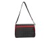 Pollini Borsa a spalla Messenger large Nera con Stampa Heritage e inserti Rossi