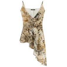 GUESS BY MARCIANO GISELLE TOP ASIMMETRICO ANIMALIER