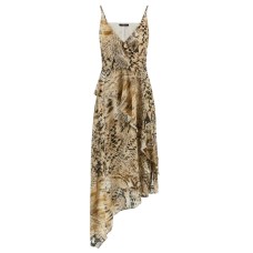 GUESS BY MARCIANO GISELLE ABITO MIDI ASIMMETRICO ANIMALIER