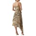GUESS BY MARCIANO GISELLE ABITO MIDI ASIMMETRICO ANIMALIER