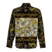 Versace Jeans Couture Camicia Nera con stampa Baroque da Uomo 