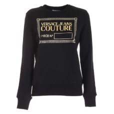 Versace Jeans Couture Felpa da Donna Nera con logo nella parte anteriore