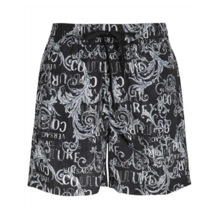 Versace Jeans Couture Costume da Uomo Nero con stampa logo all over