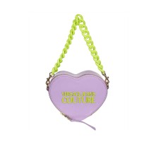 Versace Jeans Couture Borsa a Spalla da Donna Lilla Effetto lucido a forma di Cuore