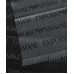 EMPORIO ARMANI SCIARPA GREY MISTO LANA VERGINE LOGO LETTERING JACQUARD E FRANGE