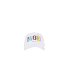EMPORIO ARMANI CAPPELLO DA BASEBALL WHITE CON LOGO LETTERING MULTICOLOR