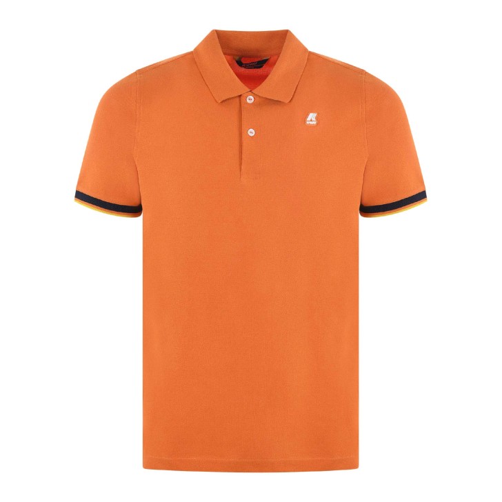 K-Way Polo arancione Vincent in piquet di cotone stretch