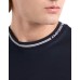 EMPORIO ARMANI T-SHIRT A MANICA CORTA BLUE REGULAR FIT CON COLLO LOGATO IN JERSEY MISTO LYOCELL ASV	