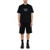 EMPORIO ARMANI T-SHIRT REGULAR FIT A MANICA CORTA BLUE IN JERSEY HEAVY CON RICAMO LOGO LETTERING A RILIEVO ASV	