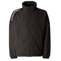 EA7 EMPORIO ARMANI BOMBER JACKET OVERSIZE BLACK CON BANDA BLACK CON LOGO LETTERING WHITE