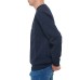 EA7 EMPORIO ARMANI FELPA GIROCOLLO IN MISTO COTONE BLUE CON LOGO LETTERING STAMPATO 