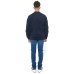 EA7 EMPORIO ARMANI FELPA GIROCOLLO IN MISTO COTONE BLUE CON LOGO LETTERING STAMPATO 