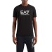 EA7 EMPORIO ARMANI T-SHIRT IN COTONE BLACK A MANICA CORTA CON LOGO LETTERING