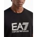 EA7 EMPORIO ARMANI T-SHIRT IN COTONE BLACK A MANICA CORTA CON LOGO LETTERING
