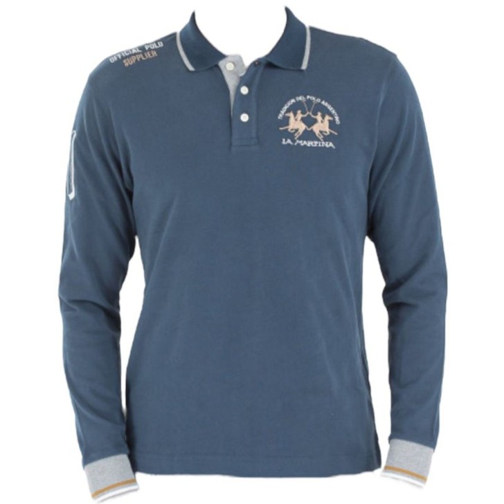 La Martina Polo a maniche lunghe da uomo colore blu 