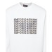 Emporio Armani Felpa Bianca in cotone stretch da Uomo con logo ricamato grafismo aquila