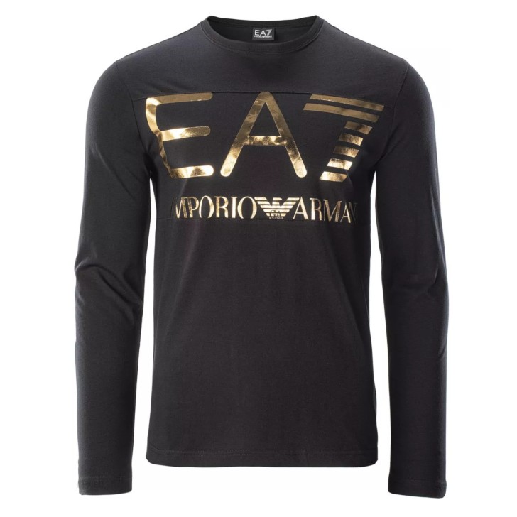 EA7 Emporio Armani T-shirt a manica lunga da uomo nera