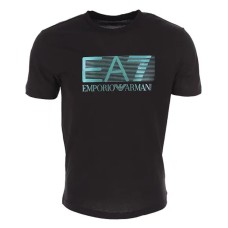 EA7 Emporio Armani T-shirt Nera da Uomo con logo a contrasto