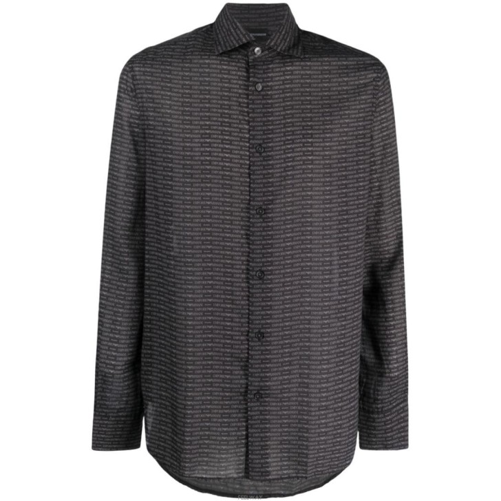 EMPORIO ARMANI SHIRT NERO/LOGOMINI