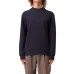 EMPORIO ARMANI SWEATSHIRT NAVY SIDE CON MACRO LOGO EAGLE RICAMATO TONO SU TONO 