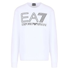 EA7 Emporio Armani felpa bianca a girocollo da Uomo