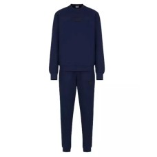 EA7 EMPORIO ARMANI TUTA COMPLETA DA UOMO BLU CON LOGO NELLA PARTE ANTERIORE 