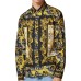 Versace Jeans Couture Camicia Nera con stampa Baroque da Uomo 