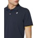 K-Way Polo Blu Vincent in piquet logo in silicone bianco nella parte anteriore