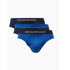 Emporio Armani Set 3 Slip in cotone stretch con vita elastica e logo lettering 1116242R72297135