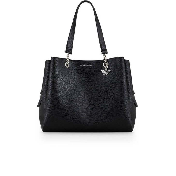 EMPORIO ARMANI SHOPPING BAG BLACK CON TRACOLLA REGOLABILE ESTRAIBILE