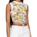 Versace Jeans Couture Top da Donna Bianco a girocollo con stampa Baroque all over