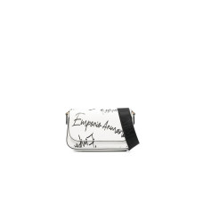 Emporio Armani Mini Borsa a tracolla Bianca con Logo Lettering All Over