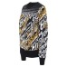 Versace Jeans Couture Felpa Nera a girocollo con stampa Logo Brush Couture All Over