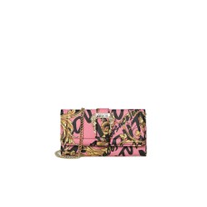 Versace Jeans Couture Portafoglio rosa con stampa Logo Brush Couture All Over