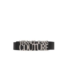 Versace Jeans Couture cintura unisex nera con logo in metallo 