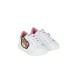 Moschino Sneakers in pelle bianco con inserto posteriore rosa e Patch laterale Moschino Teddy Bear