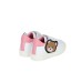 Moschino Sneakers in pelle bianco con inserto posteriore rosa e Patch laterale Moschino Teddy Bear