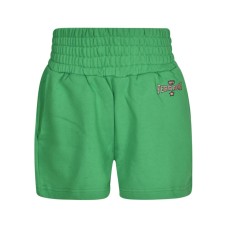 Chiara Ferragni Pantaloncino Verde con logo FERRAGNI rosa ricamato