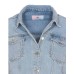 Chiara Ferragni Giubbotto in jeans Denim Blu medium con maxi logo lettering ricamato 