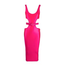 Versace Jeans Couture Abito da Donna Fucsia realizzato in Lycra, con cintura logata in vita