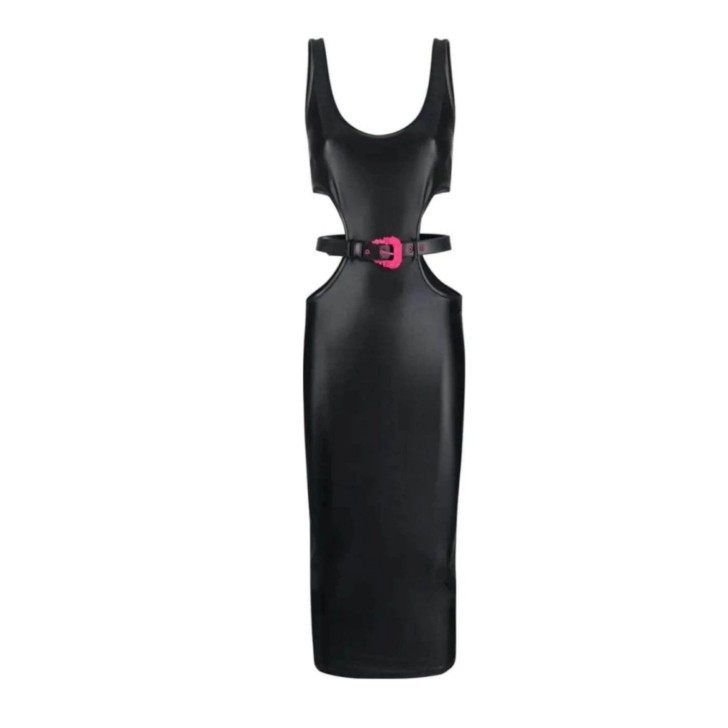 Versace Jeans Couture Abito Black realizzato in Lycra con cintura logata in vita